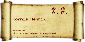 Kornis Henrik névjegykártya
